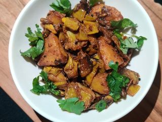 Sem Aloo with Kalonji Seeds