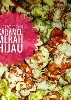 Foto resep Popcorn karamel merah hijau