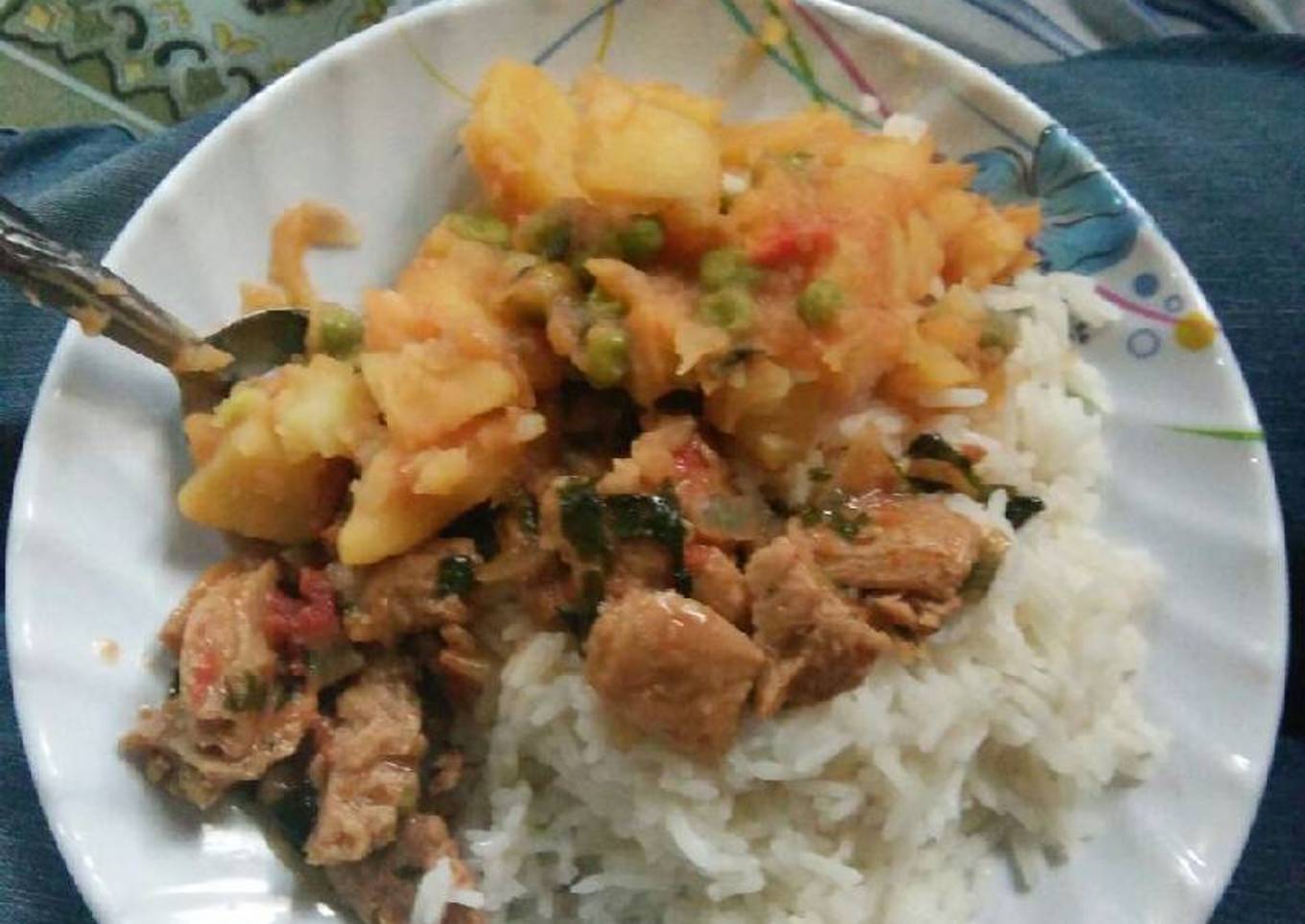 Peas,potatoes,beef stew