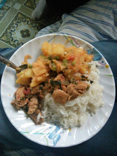 A picture of Peas,potatoes,beef stew.