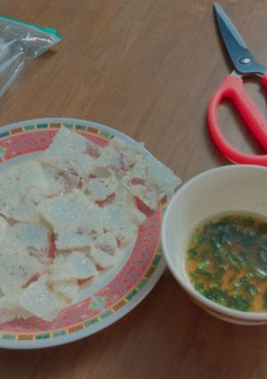 Hình của món Bánh tráng cơm chiên.