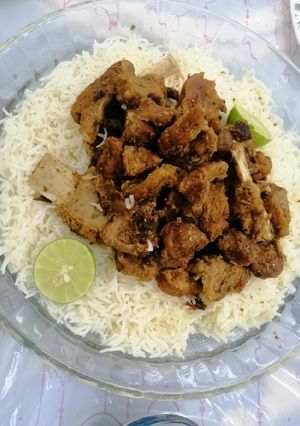صورة لوصفة مقلي اللحم مع أرز