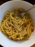 Tallarines con verduras (vegano)