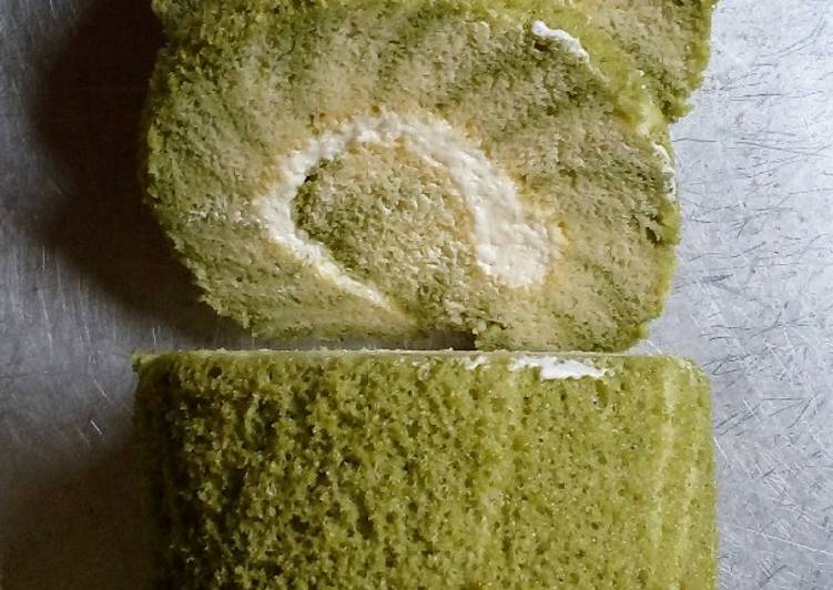 Bagaimana Menyiapkan Hurricane swiss roll cake Greentea Anti Gagal