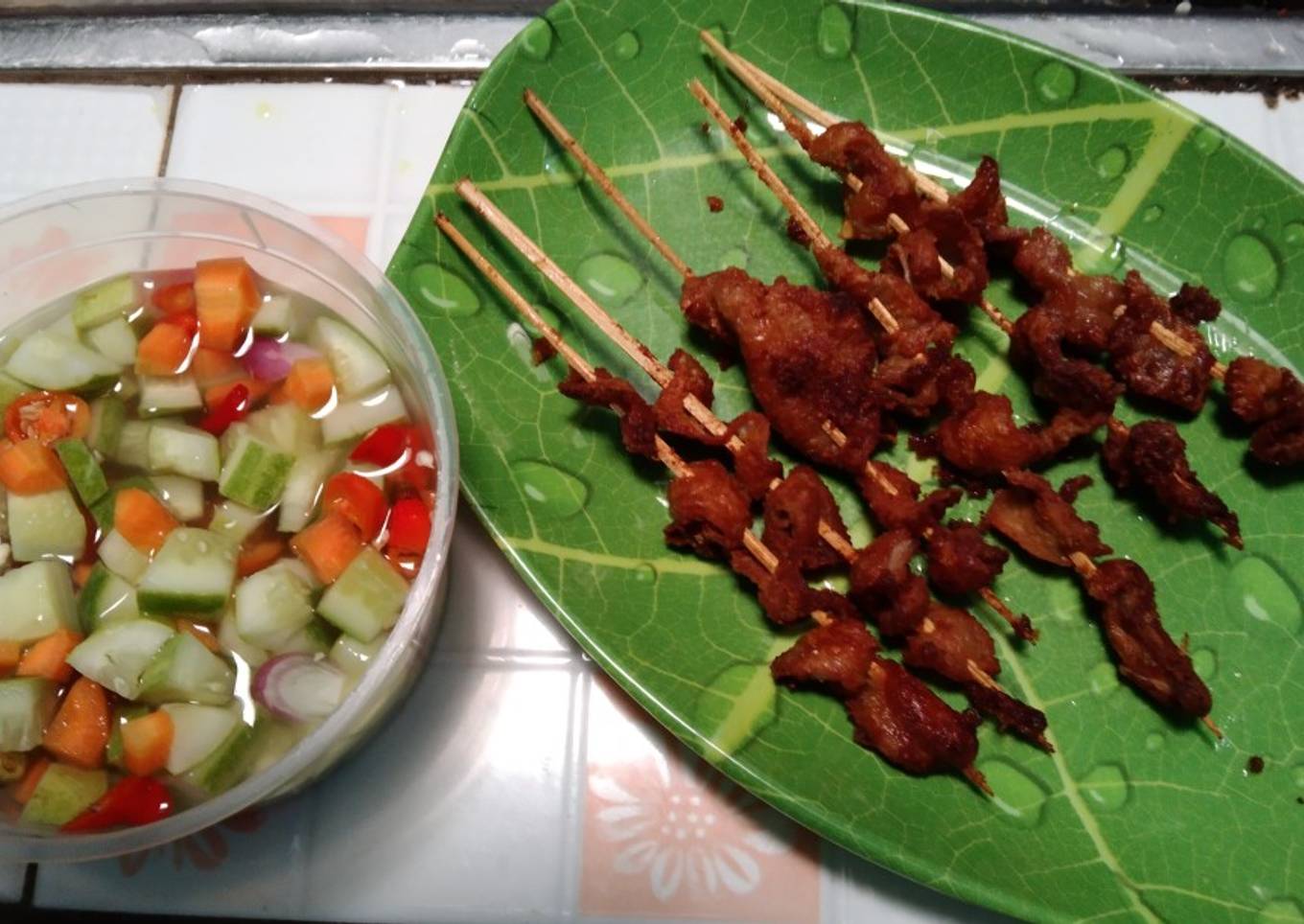 Sate kulit ayam ala angkringan