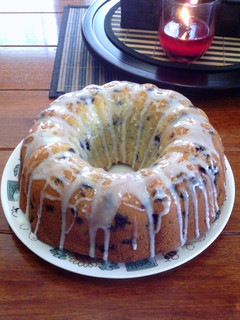 A picture of best lemon blueberry bundt cake.