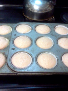 A picture of cherry cupcakes.