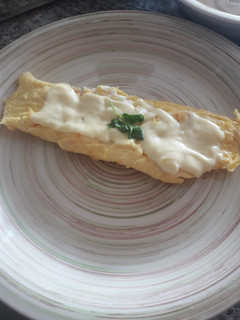 Una foto de Omelette de jamón y queso