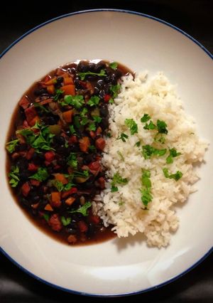 A picture of Multicolored Beans with Rice.