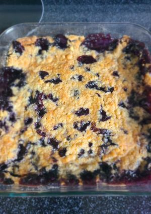 A picture of Blueberry dump cobbler.