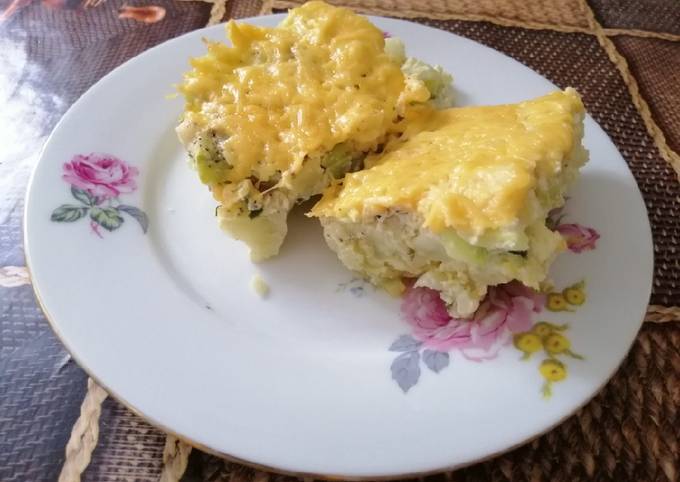 Запеканка из цветной капусты в духовке с сыром и яйцом
