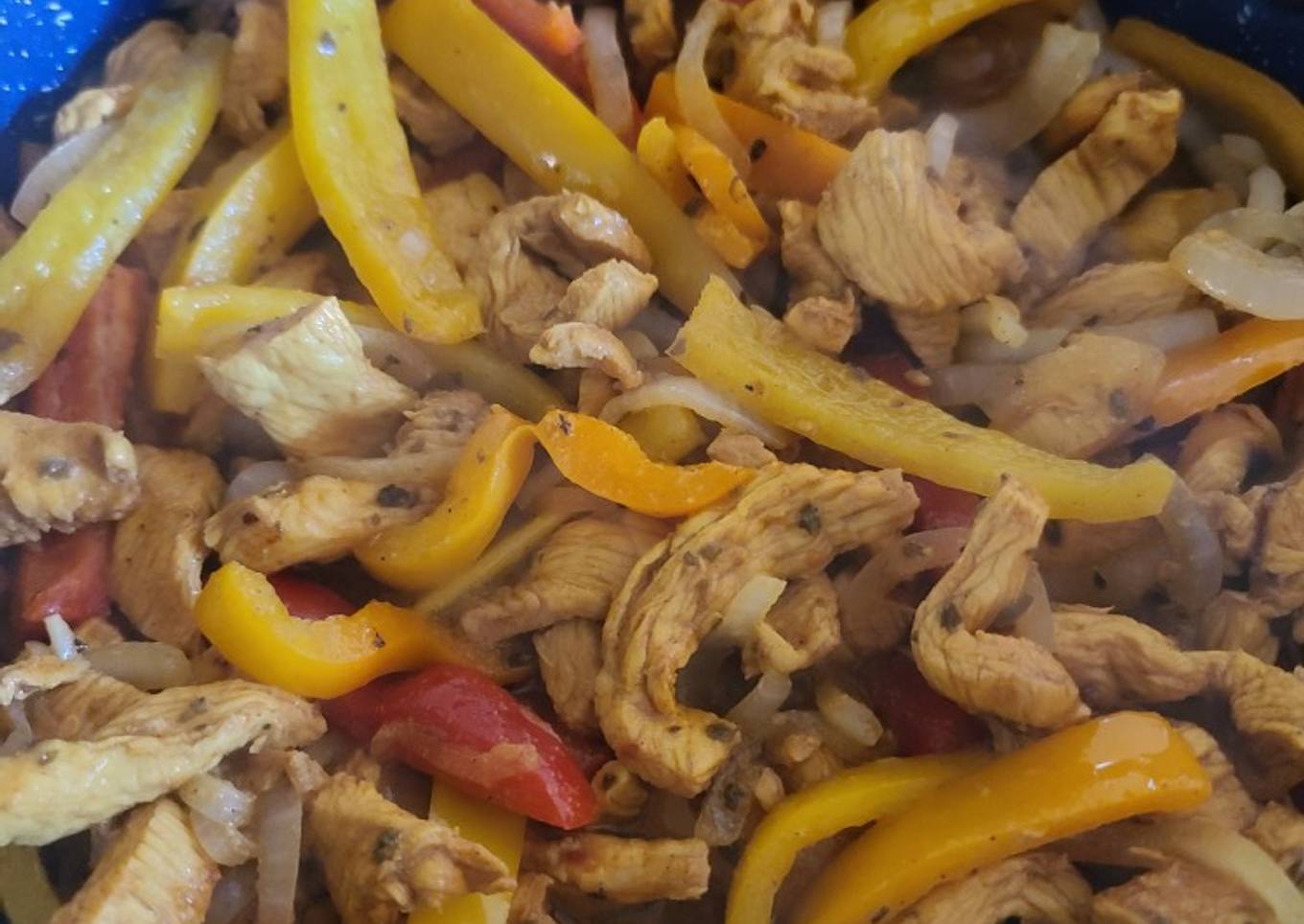 Fajitas de pollo (con el marinado original de las fajitas)