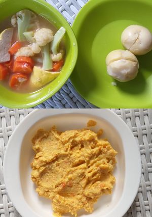 Foto resep MPASI 9+ Sayur bening plus kentang kukus