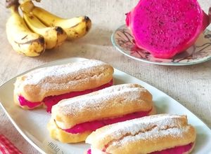 Foto resep Eclair Vla Buah Naga Pisang