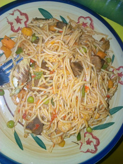 A picture of Spaghetti jollof.