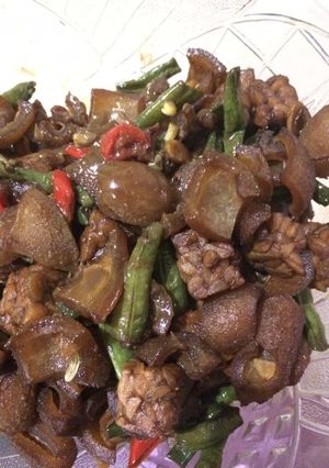 Foto resep Oseng kikil tempe kacang