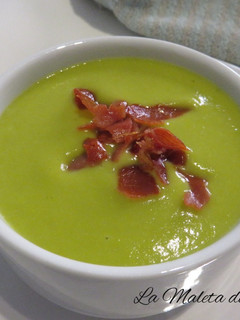 Una foto de Crema de guisantes con boniato