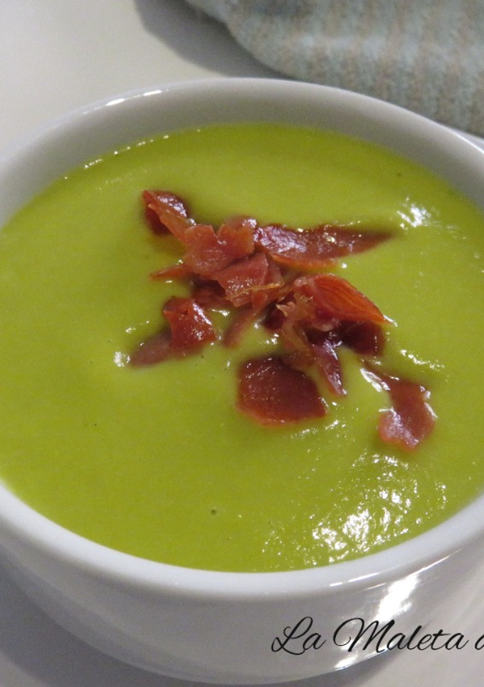 Una foto de Crema de guisantes con boniato