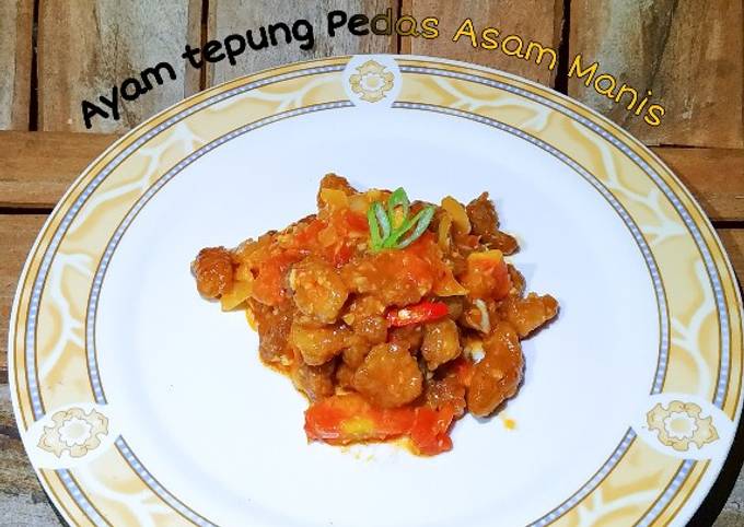 Resep Ayam tepung Pedas Asam Manis 🍗, Enak Banget