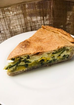Una foto de Tarta integral de zapallitos
