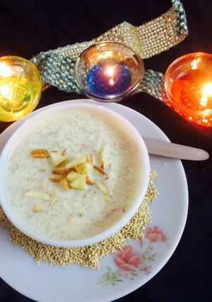 A picture of Quinoa Kheer....Kheer is traditional dessert of India.
