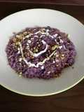 Risotto con cavolo viola robiola e pistacchi