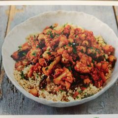 A picture of Sicilian Cauliflower-Chickpea with Couscous.