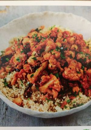 A picture of Sicilian Cauliflower-Chickpea with Couscous.