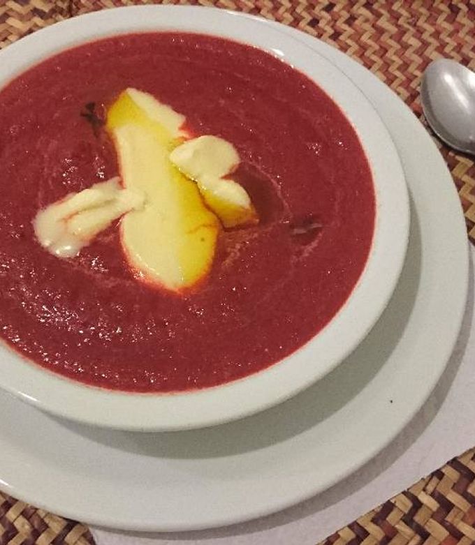 Una foto de Sopa de remolacha