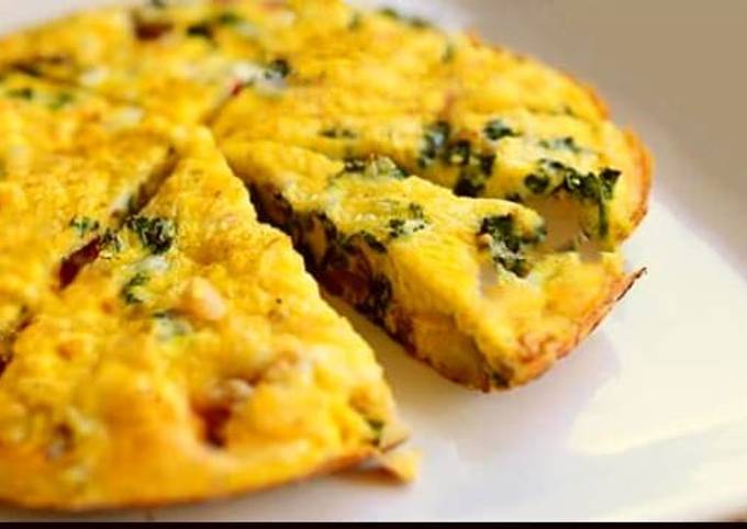 Steps to Prepare Gordon Ramsay Spinach &amp; Chicken Frittata