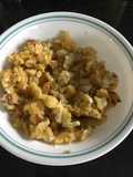 Cornbread and scrambled eggs
