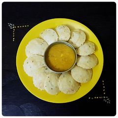 Moong dal idli A picture of Moong dal idli.