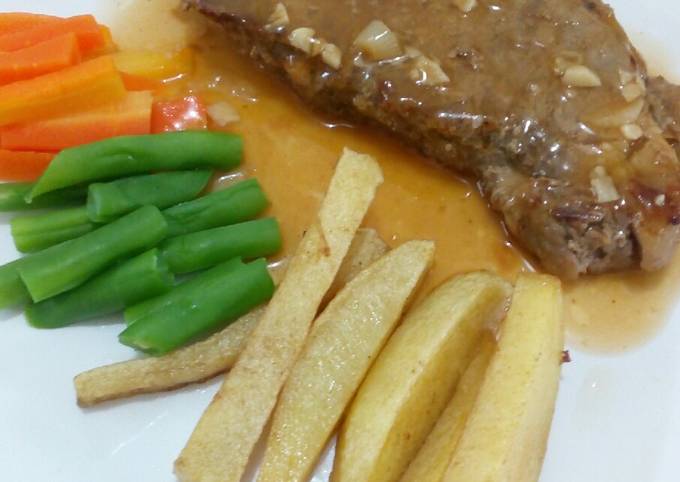 Beef steak brown sauce (ala rumahan)