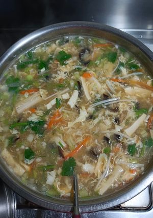 A picture of Simple One-Pot Hot and Sour Soup.