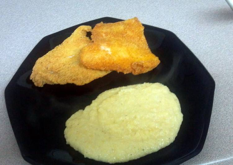 Fried Swai &amp; Cheddar cheese grits