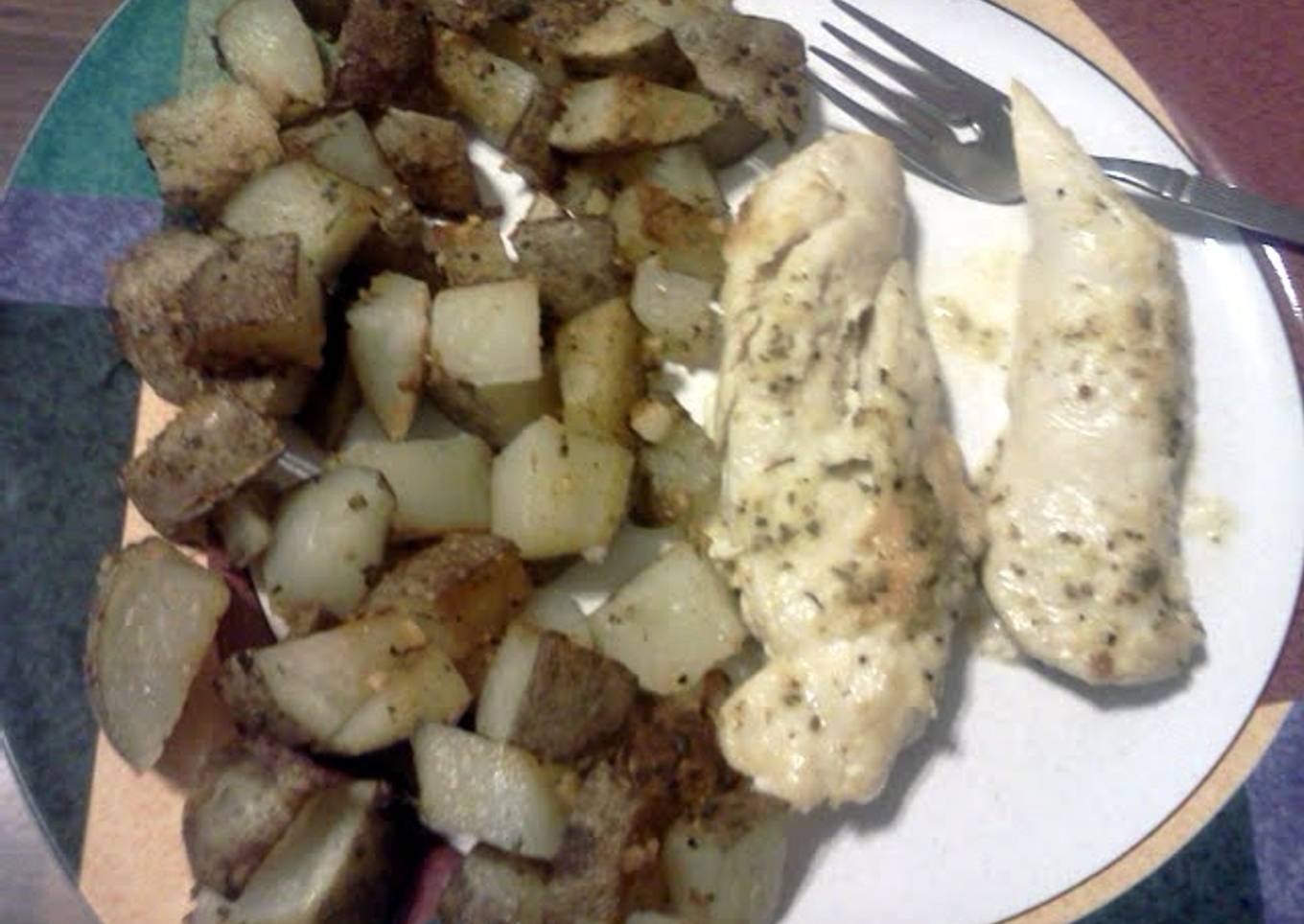 parmesan ranch chicken with roasted potatoes