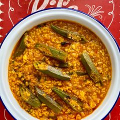 A picture of Mung Daal with Okra.