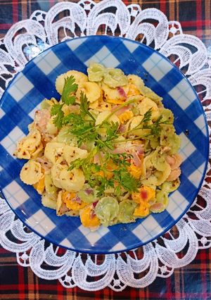 Hình của món Nui sốt kem tươi, phô mai.