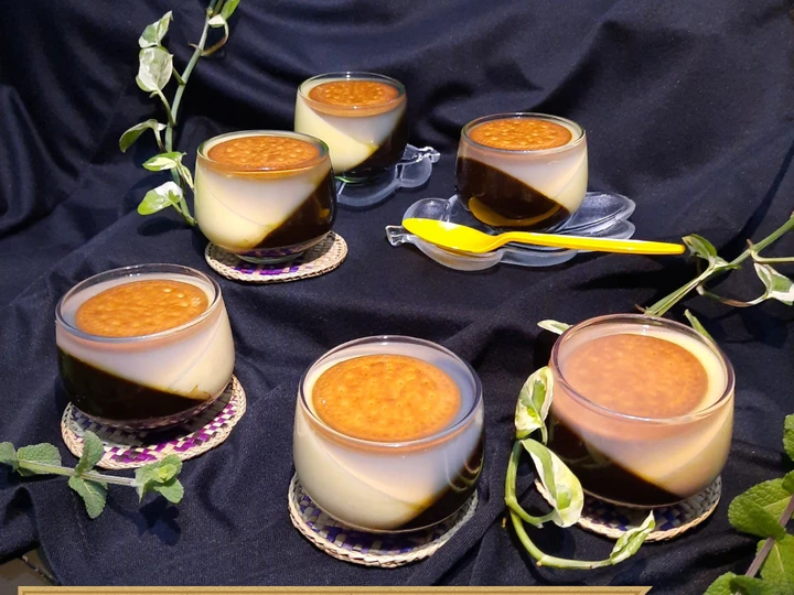 Cara Mudah Membikin Resep 84. Puding Cup Marie 3 Lapis (Marie,Custard&amp;amp;Coklat Blackforest) yang Enak Banget Anti Ribet, Bisa Manjain Lidah