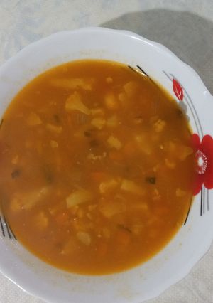 عکسی از دستور سوپ گل کلم و هویج