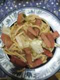 Stir-Fried Udon with Spam and Mixed Vegetables