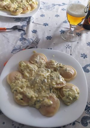 Una foto de Sorrentinos de calabaza
