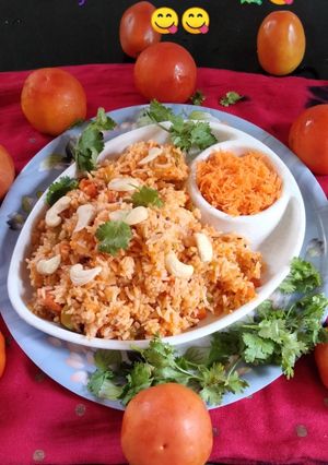 A picture of Yummy and tasty carrot rice.