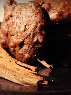 A picture of Cinnamon chocolate cookies with whole wheat flour!.