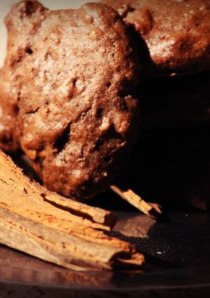 A picture of Cinnamon chocolate cookies with whole wheat flour!.