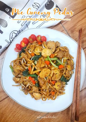 Foto resep Mie Goreng Pedas (Mie Pipih)