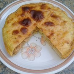 A picture of Fluffy and light chicken pie.