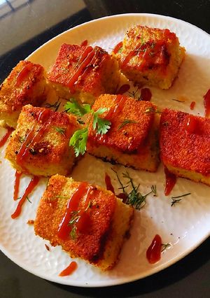 A picture of Leftover Rice Dhokla.