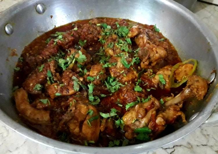 Simple Way to Make Perfect Dhaba style chicken karahi and homemade roti