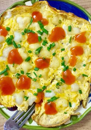 Hình của món Bánh gạo chiên trứng kiểu dã chiến.